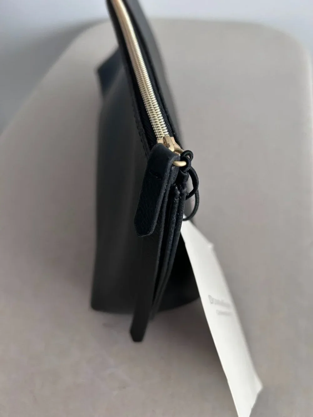 Donna Karan‎ New York Black Faux Leather Cosmetic / Make-up Bag